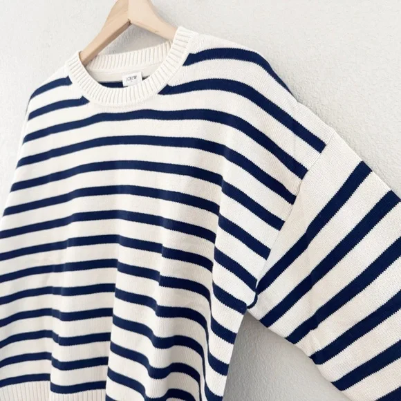 NWT J. Crew Striped Cotton Sweater Pullover Crew Classic Fisherman Nautical XL - Picture 8 of 13